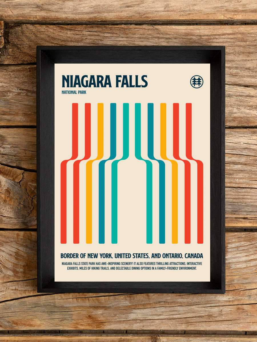 Niagara Falls National Park… Park Travel Poster Sanatsal Modern Tablo Siyah Çerçeveli Poster Modern Duvar Tablo