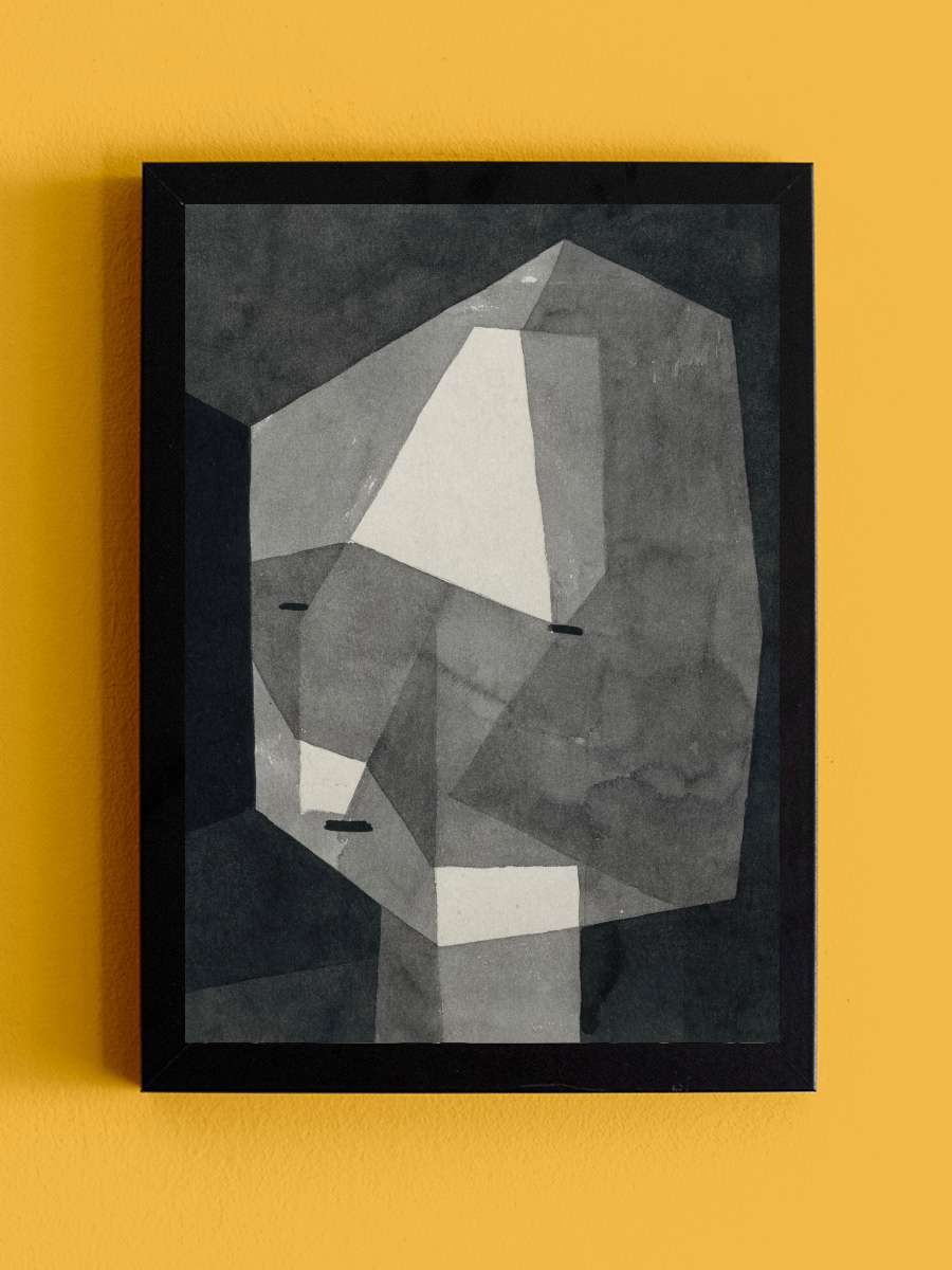 The Rough Cut Head - Paul Klee Sanatsal Modern Tablo Siyah Çerçeveli Poster Modern Duvar Tablo