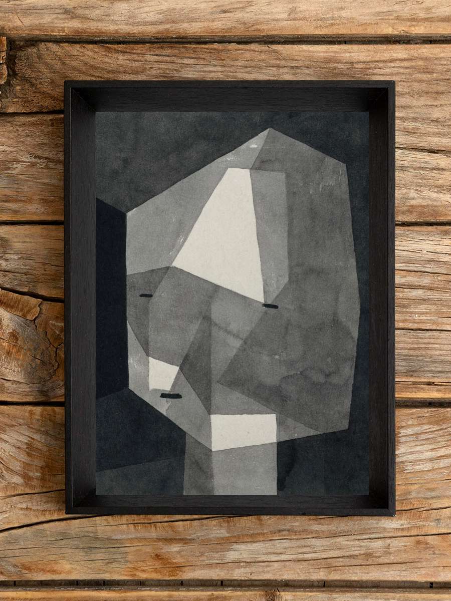 The Rough Cut Head - Paul Klee Sanatsal Modern Tablo Siyah Çerçeveli Poster Modern Duvar Tablo