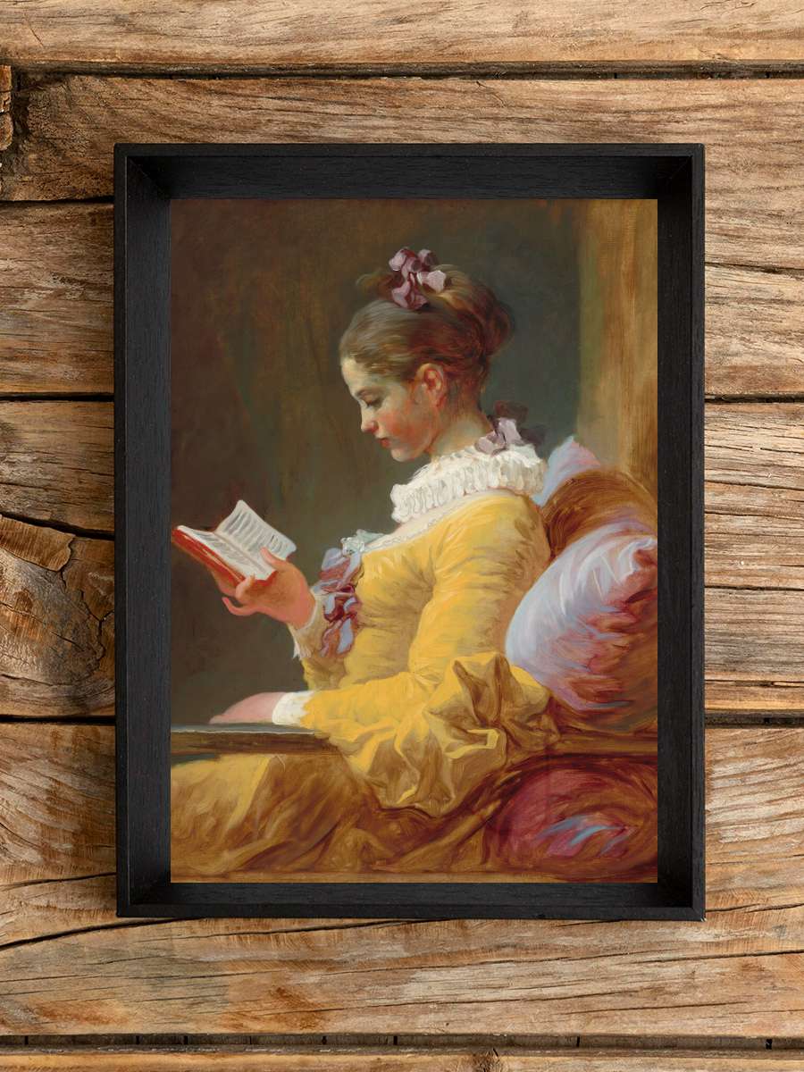 The Reader (Young Girl Reading)… Reading) - Jean-Honoré Fragonard Sanatsal Modern Tablo Siyah Çerçeveli Poster Modern Duvar Tablo