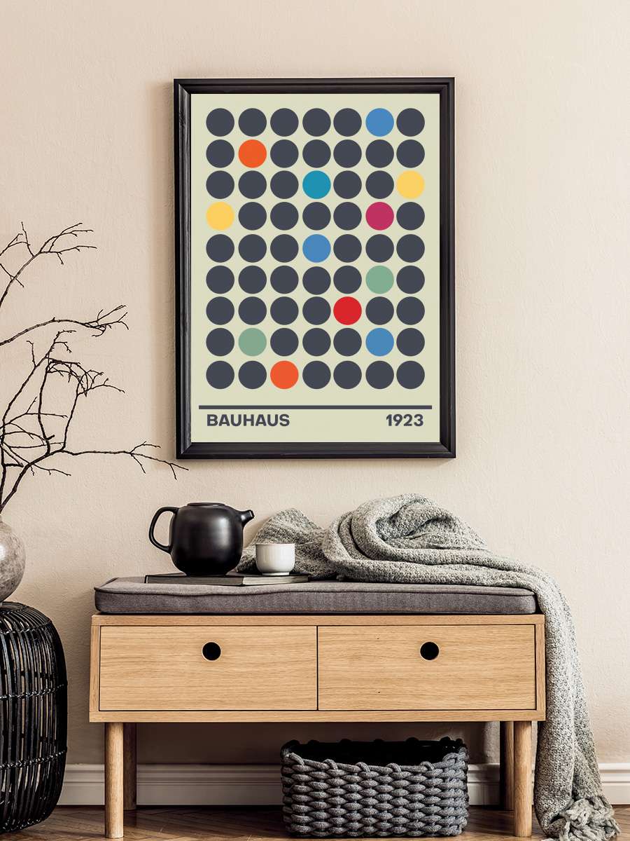 Bauhaus 1923 Sanatsal Modern Tablo Siyah Çerçeveli Poster Modern Duvar Tablo