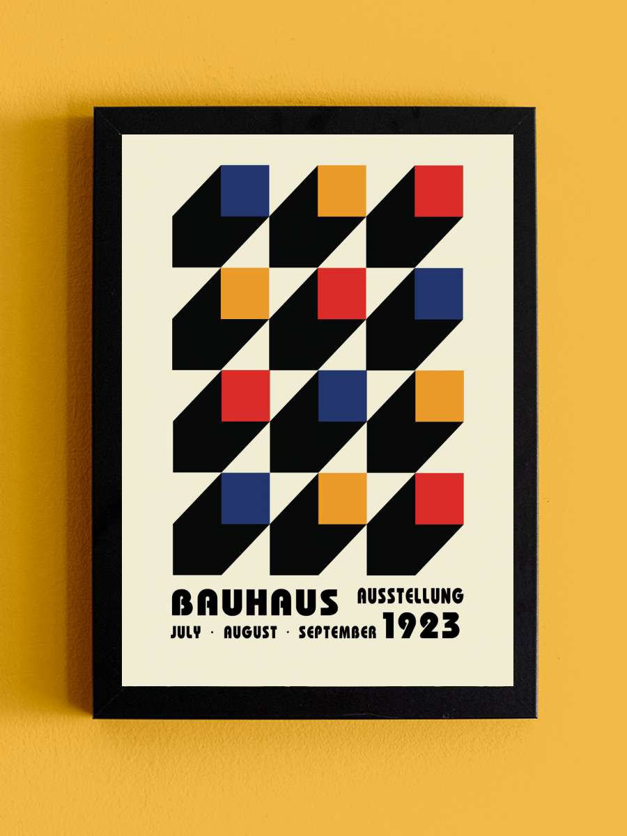 Bauhaus Ausstellung 1923 Sanatsal Modern Tablo Siyah Çerçeveli Poster Modern Duvar Tablo