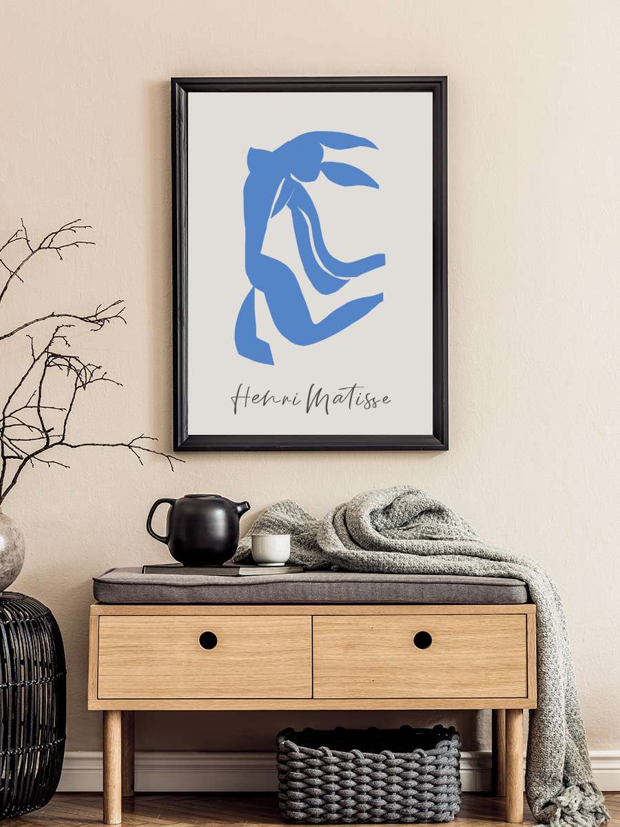 Henri Matisse - Blue Lady Sanatsal Modern Tablo Siyah Çerçeveli Poster Modern Duvar Tablo