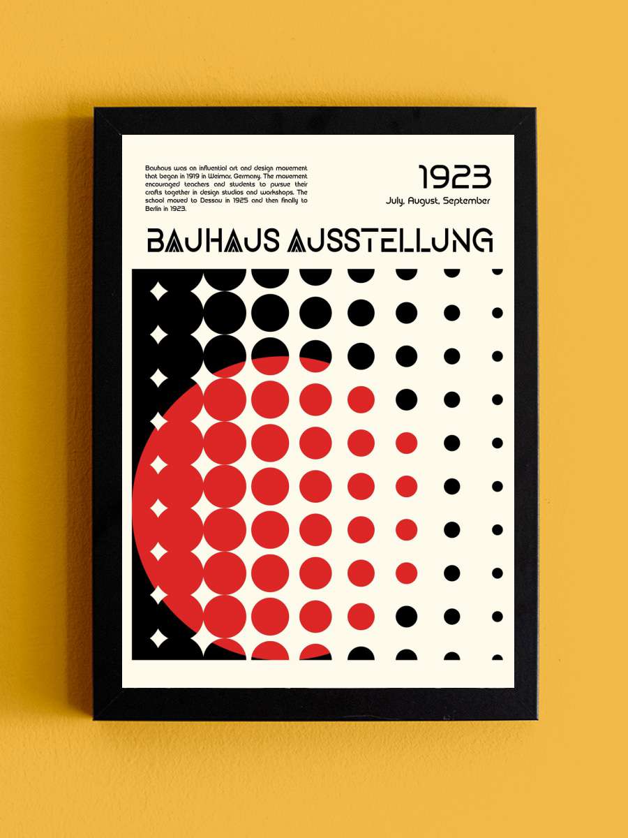 Bauhaus Ausstellung Sanatsal Modern Tablo Siyah Çerçeveli Poster Modern Duvar Tablo