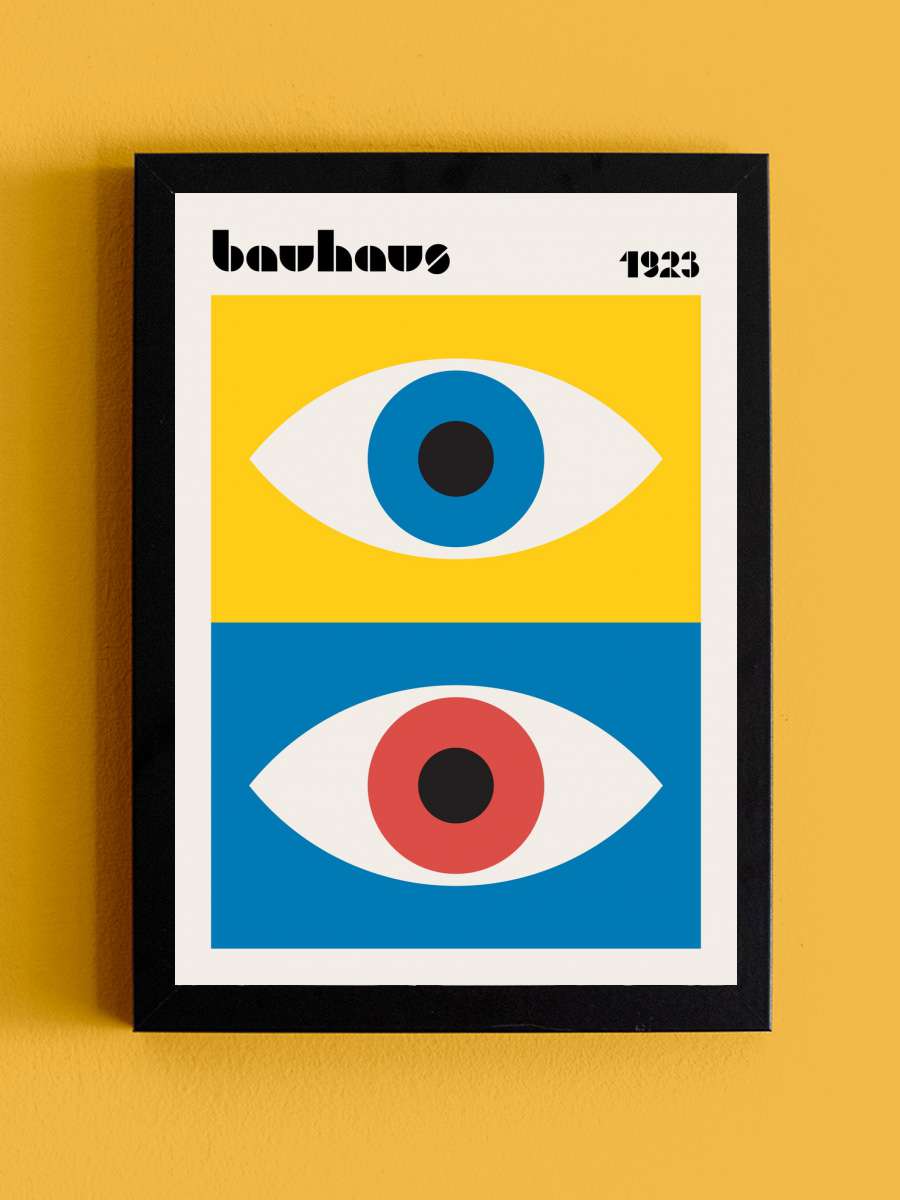 Bauhaus Eyes Abstract Sanatsal Modern Tablo Siyah Çerçeveli Poster Modern Duvar Tablo