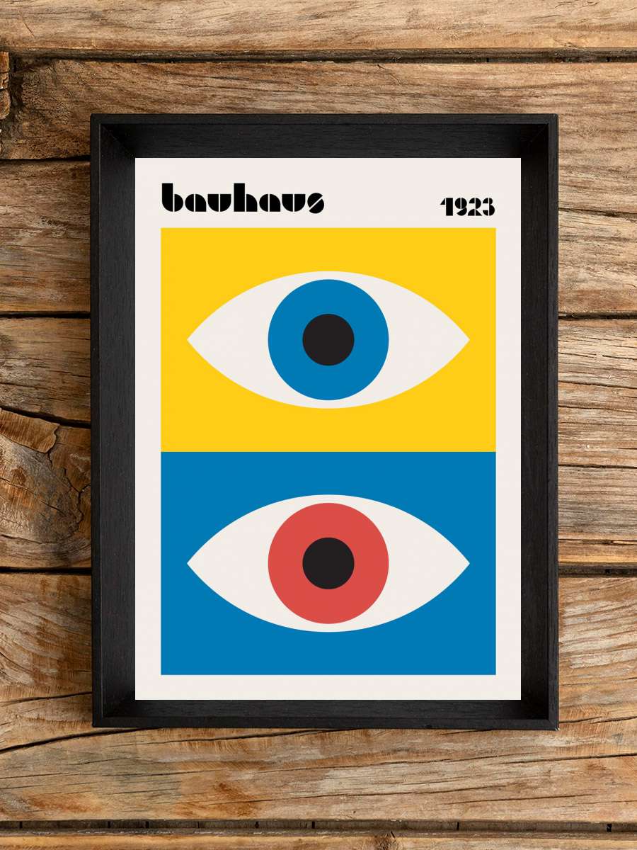 Bauhaus Eyes Abstract Sanatsal Modern Tablo Siyah Çerçeveli Poster Modern Duvar Tablo