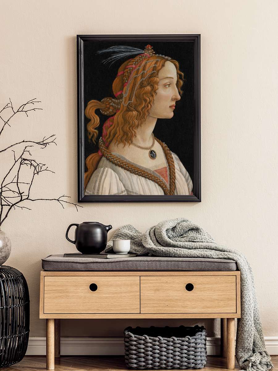 Portrait of Simonetta Vespucci … - Sandro Botticelli Sanatsal Modern Tablo Siyah Çerçeveli Poster Modern Duvar Tablo