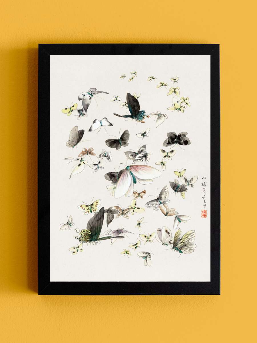 Butterflies & Moths (2 of 2) -… - Katsushika Hokusai Sanatsal Modern Tablo Siyah Çerçeveli Poster Modern Duvar Tablo