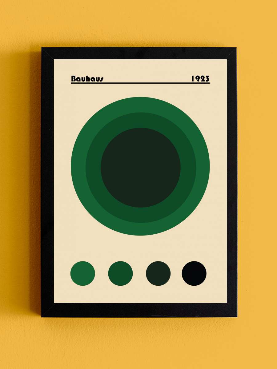 Bauhaus 1923 Green Sanatsal Modern Tablo Siyah Çerçeveli Poster Modern Duvar Tablo