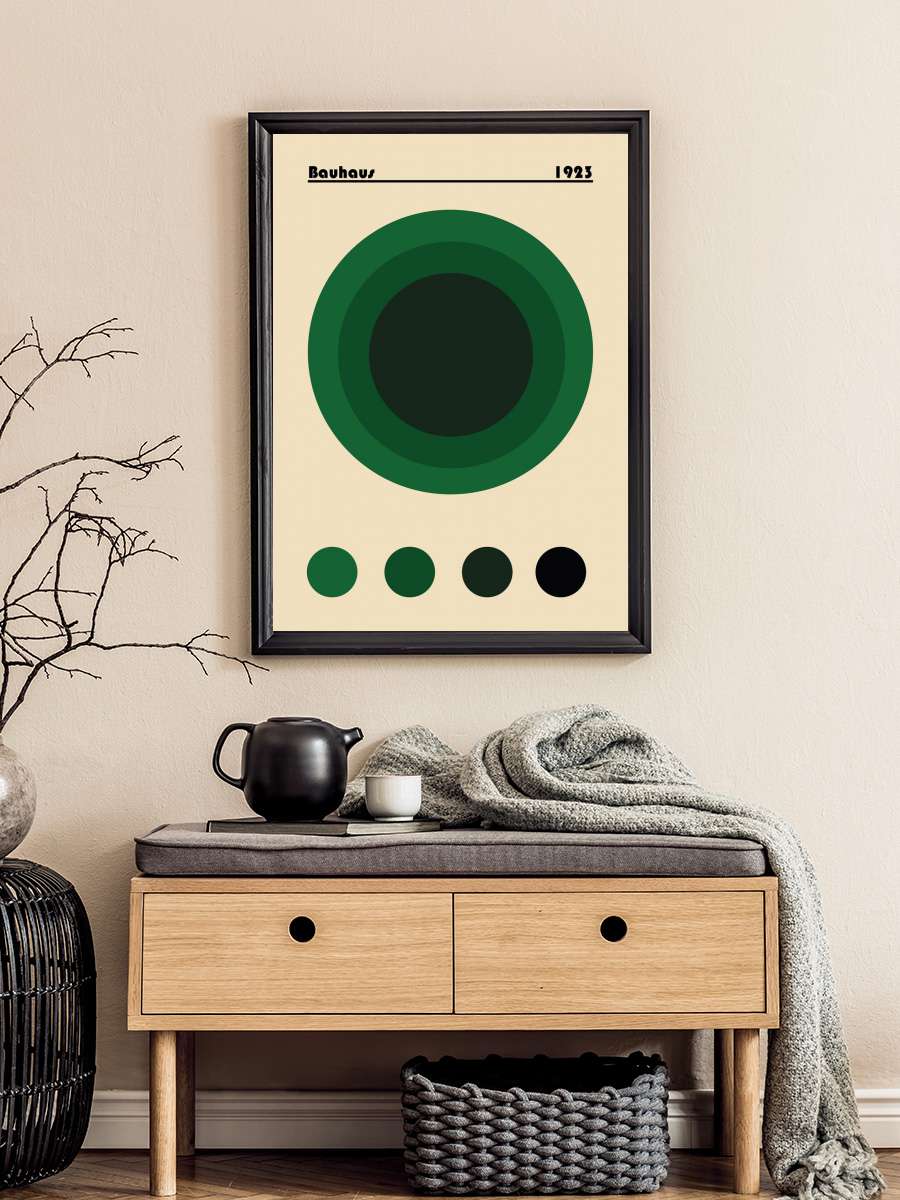 Bauhaus 1923 Green Sanatsal Modern Tablo Siyah Çerçeveli Poster Modern Duvar Tablo