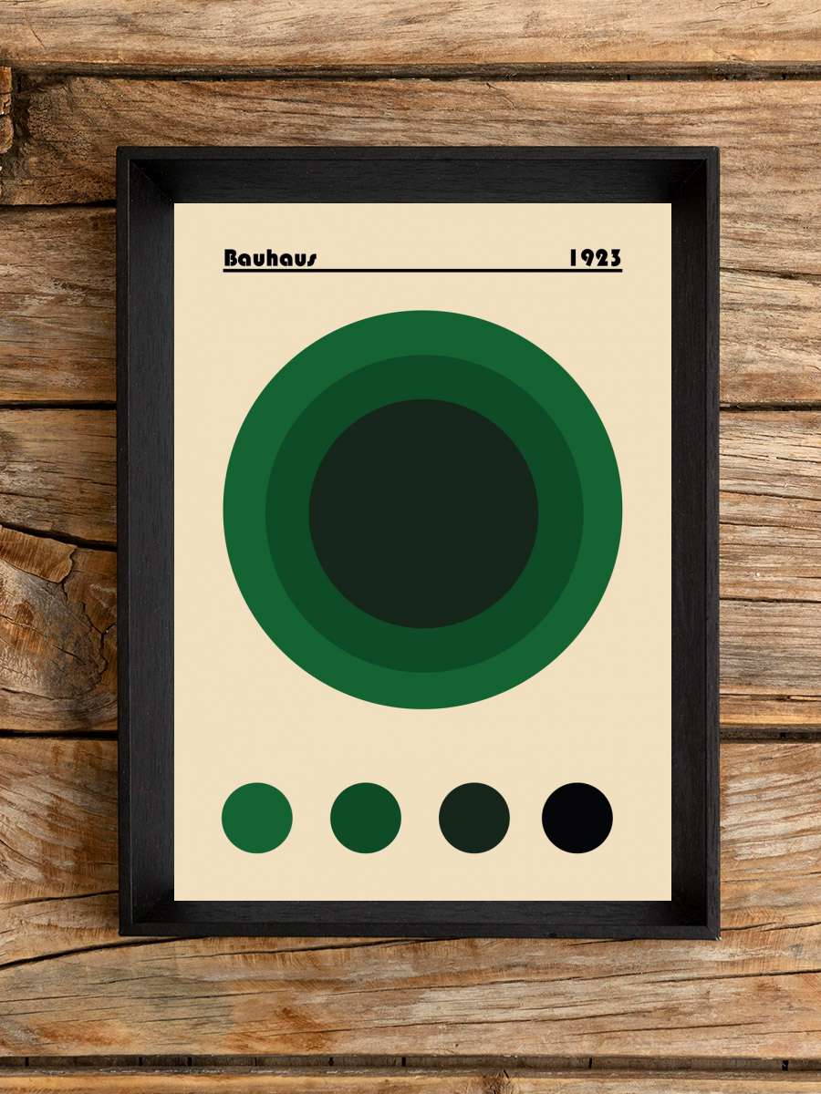 Bauhaus 1923 Green Sanatsal Modern Tablo Siyah Çerçeveli Poster Modern Duvar Tablo