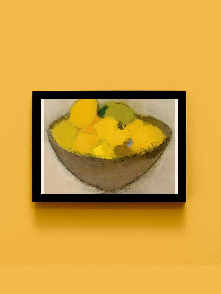 Lemons (Still Life in Yellow /… / Square) - Helene… Sanatsal Modern Tablo Siyah Çerçeveli Poster Modern Duvar Tablo