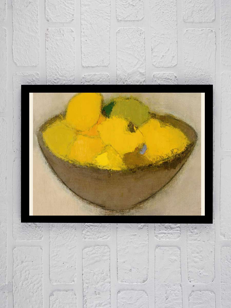 Lemons (Still Life in Yellow /… / Square) - Helene… Sanatsal Modern Tablo Siyah Çerçeveli Poster Modern Duvar Tablo