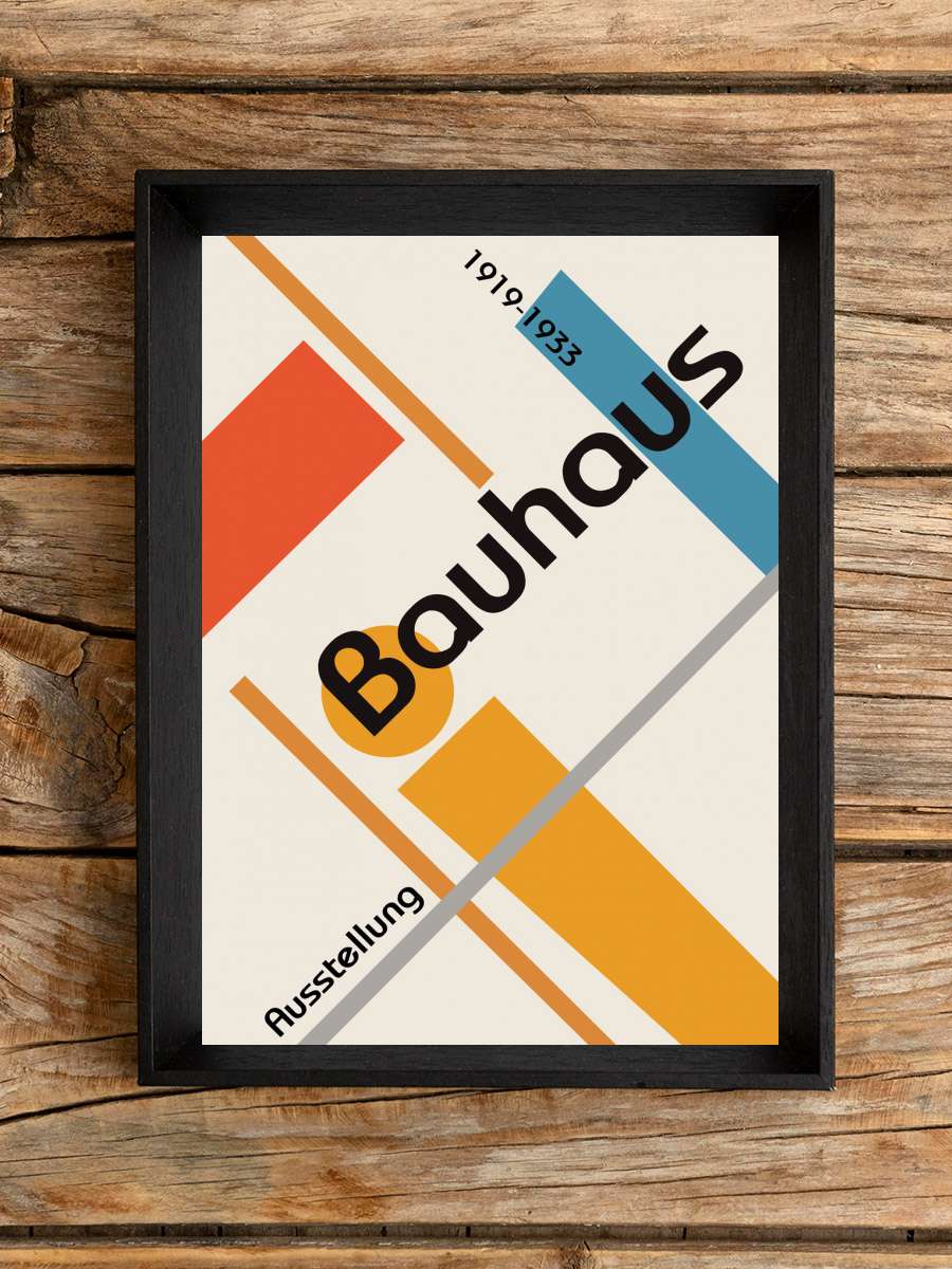 Bauhaus Ausstellung  Sanatsal Modern Tablo Siyah Çerçeveli Poster Modern Duvar Tablo