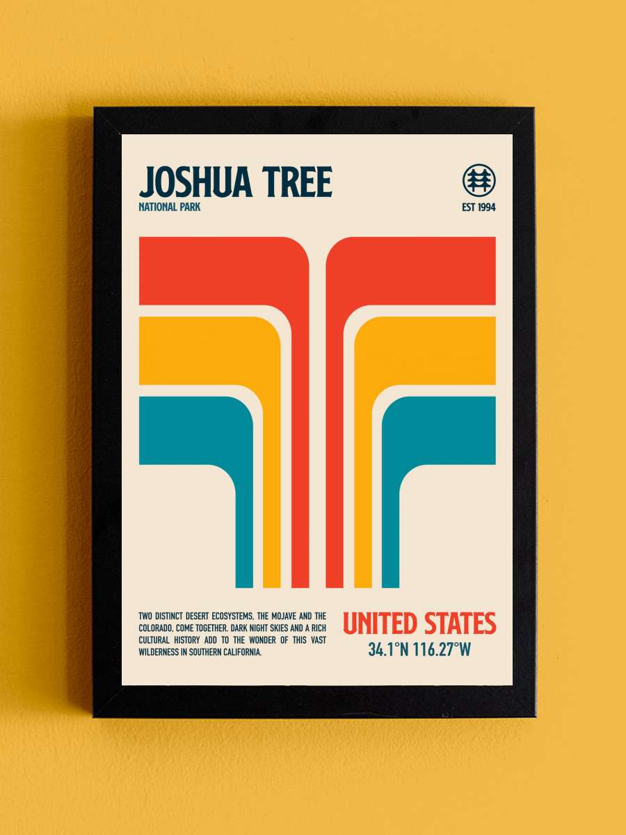 Joshua Tree National Park… Park Travel Poster Sanatsal Modern Tablo Siyah Çerçeveli Poster Modern Duvar Tablo