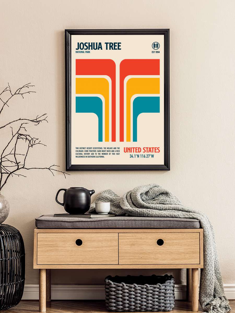 Joshua Tree National Park… Park Travel Poster Sanatsal Modern Tablo Siyah Çerçeveli Poster Modern Duvar Tablo