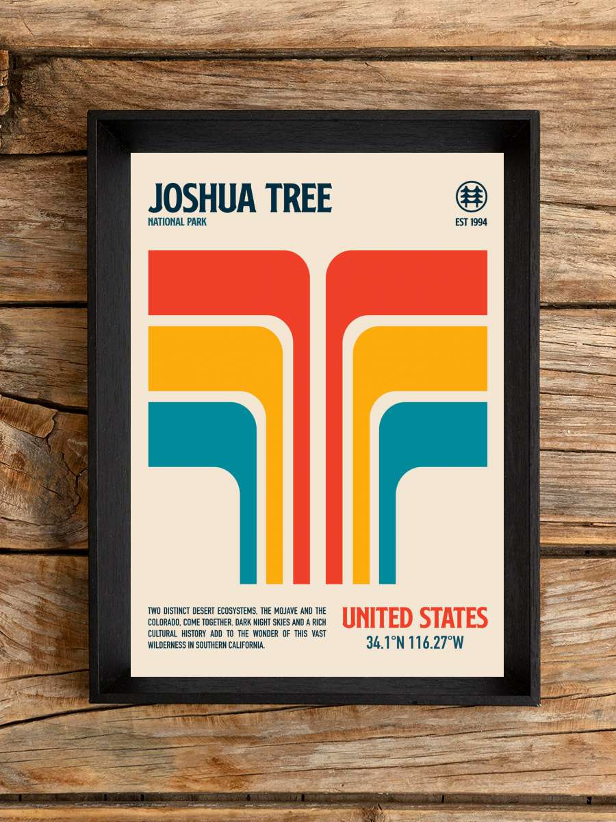 Joshua Tree National Park… Park Travel Poster Sanatsal Modern Tablo Siyah Çerçeveli Poster Modern Duvar Tablo