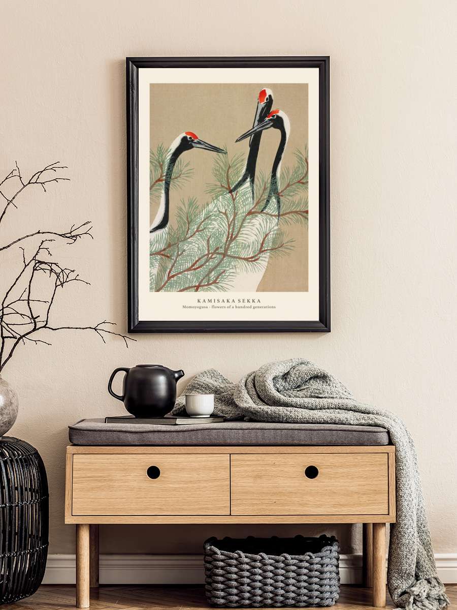 Cranes (Special Edition Japandi… Japandi Vintage) - Kamisaka… Sanatsal Modern Tablo Siyah Çerçeveli Poster Modern Duvar Tablo