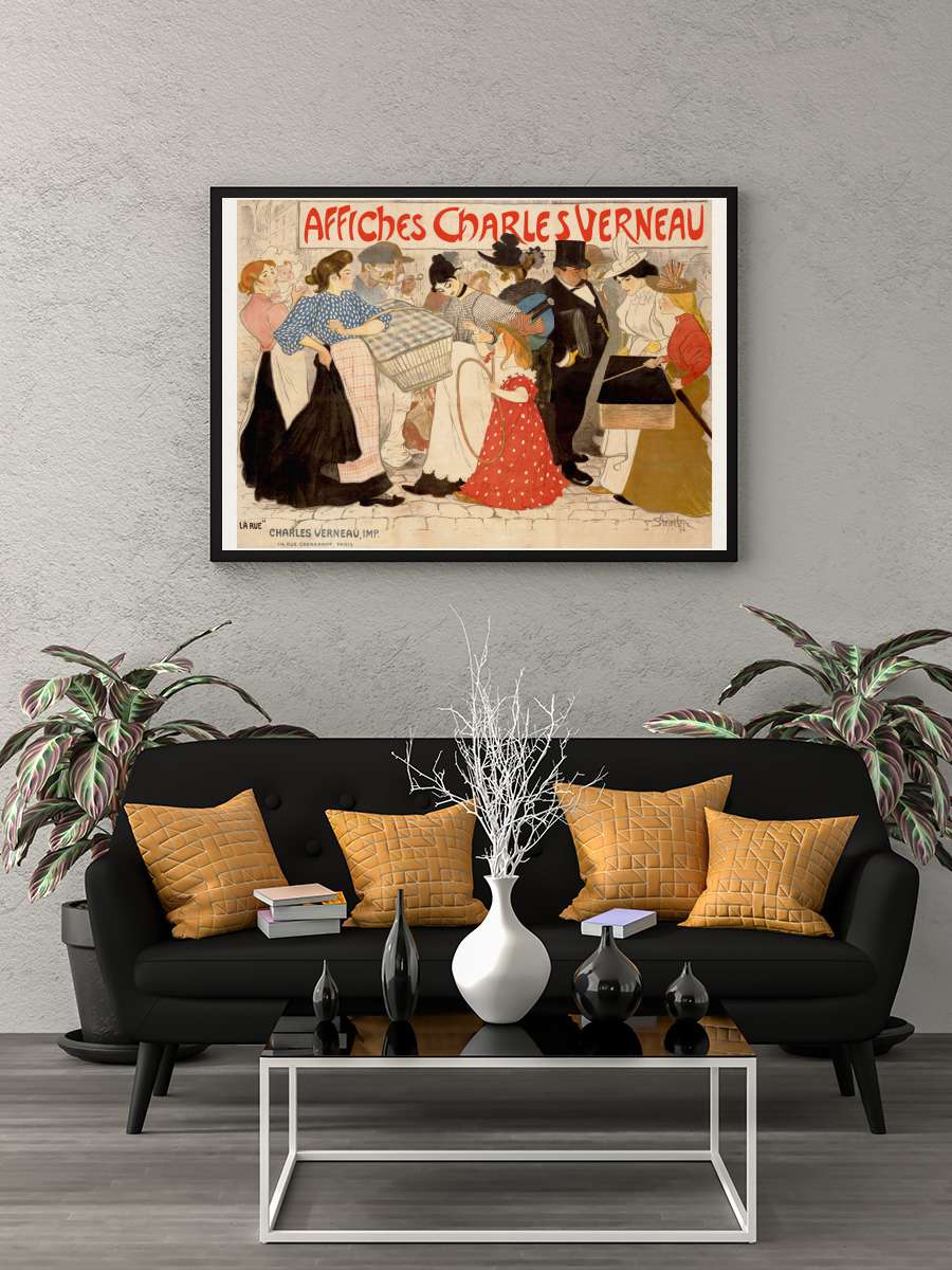 Affiches Charles Verneau … (Vintage French) - Théophile… Sanatsal Modern Tablo Siyah Çerçeveli Poster Modern Duvar Tablo