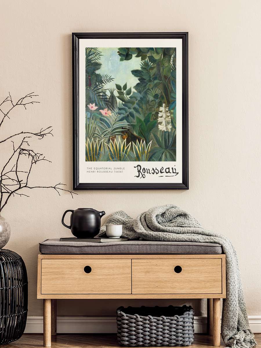 The Equatorial Jungle - Henri… Henri Rousseau Sanatsal Modern Tablo Siyah Çerçeveli Poster Modern Duvar Tablo