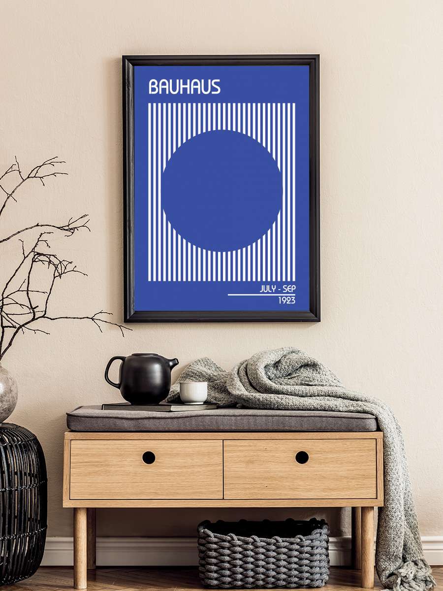 Bauhaus Blue Sanatsal Modern Tablo Siyah Çerçeveli Poster Modern Duvar Tablo