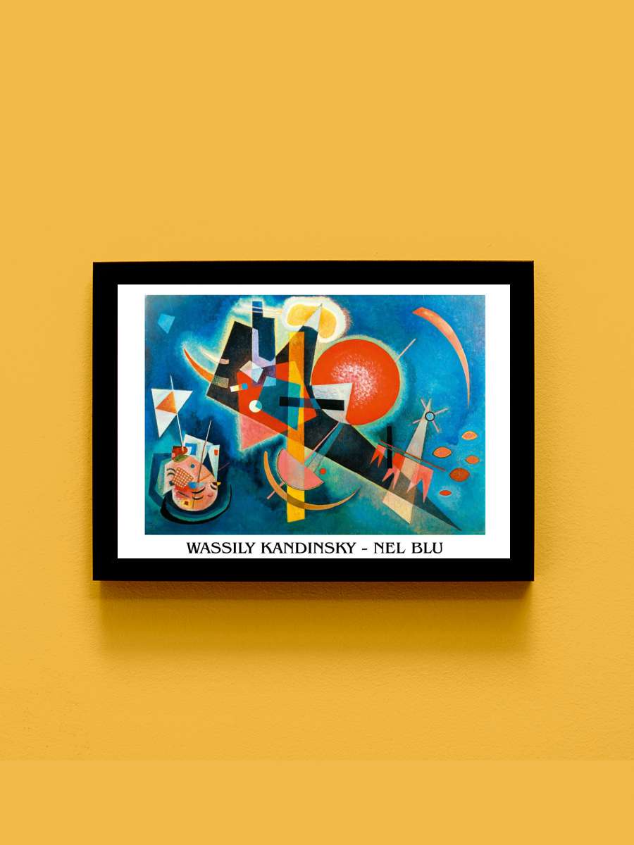 Kandinsky - Nel Blu Sanatsal Modern Tablo Siyah Çerçeveli Poster Modern Duvar Tablo