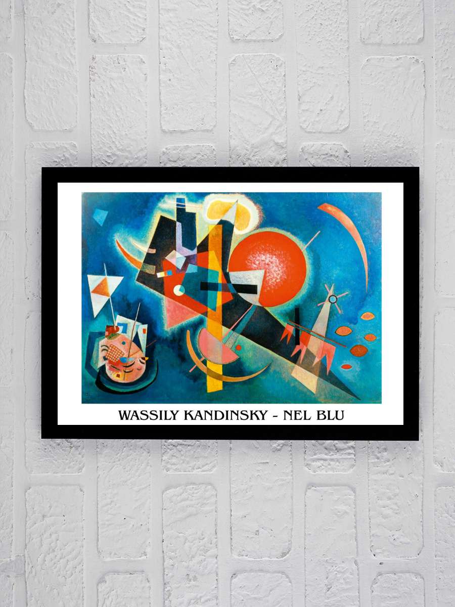 Kandinsky - Nel Blu Sanatsal Modern Tablo Siyah Çerçeveli Poster Modern Duvar Tablo