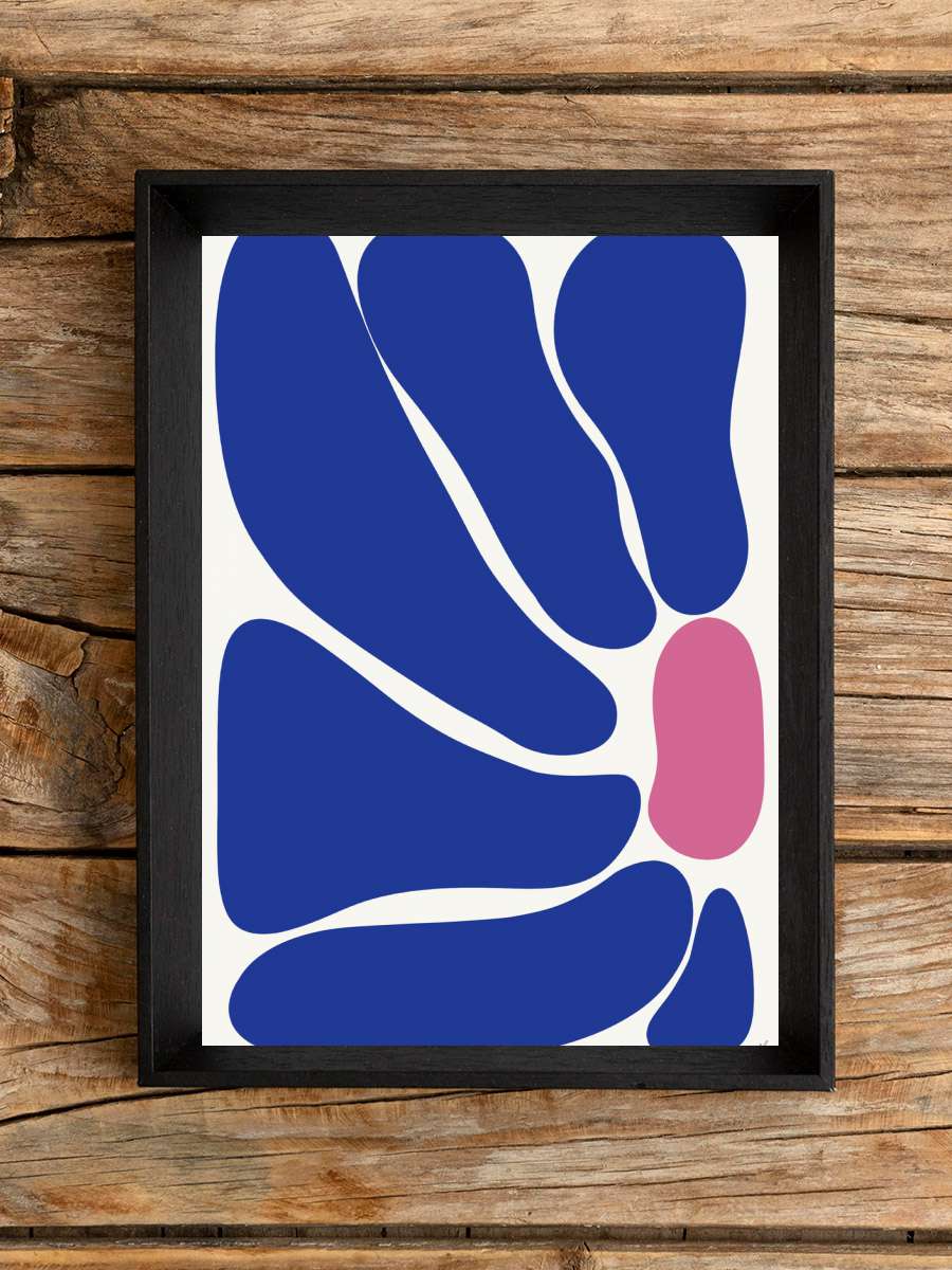 Trendy blue flower Sanatsal Modern Tablo Siyah Çerçeveli Poster Modern Duvar Tablo