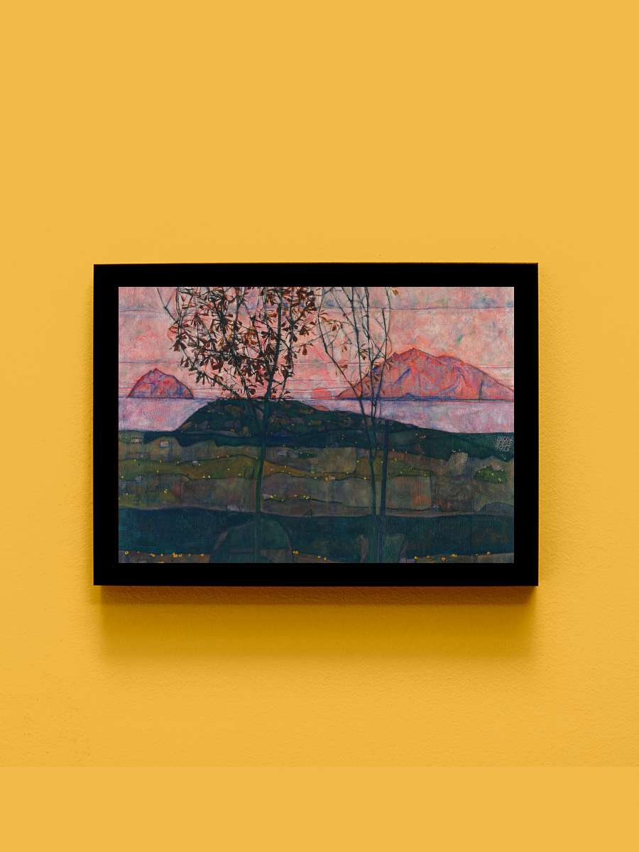 Setting Sun (Distressed Sunset)… Sunset) - Egon Schiele Sanatsal Modern Tablo Siyah Çerçeveli Poster Modern Duvar Tablo