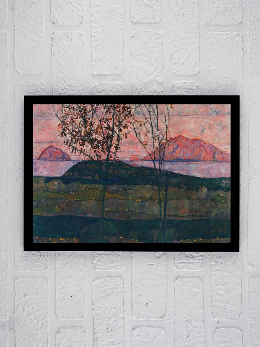 Setting Sun (Distressed Sunset)… Sunset) - Egon Schiele Sanatsal Modern Tablo Siyah Çerçeveli Poster Modern Duvar Tablo