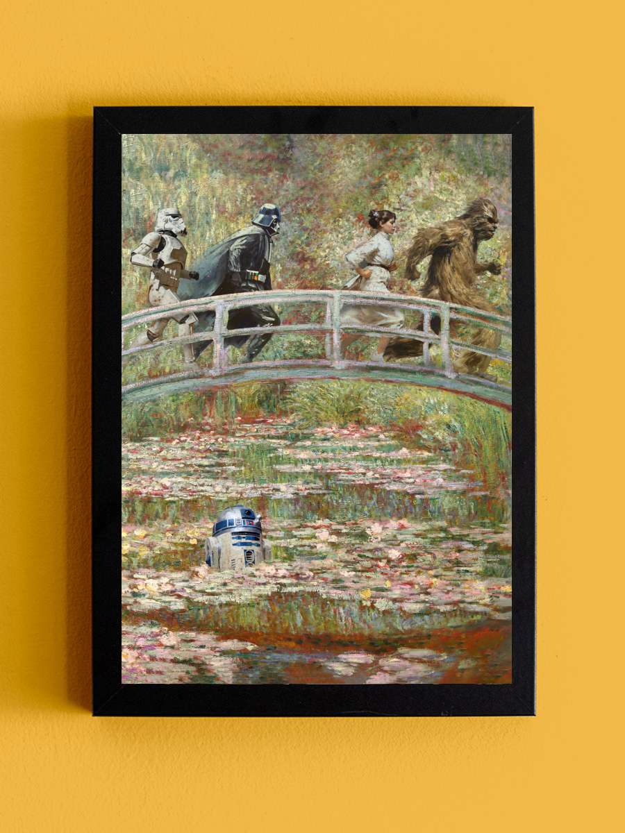 Monet Wars Sanatsal Modern Tablo Siyah Çerçeveli Poster Modern Duvar Tablo