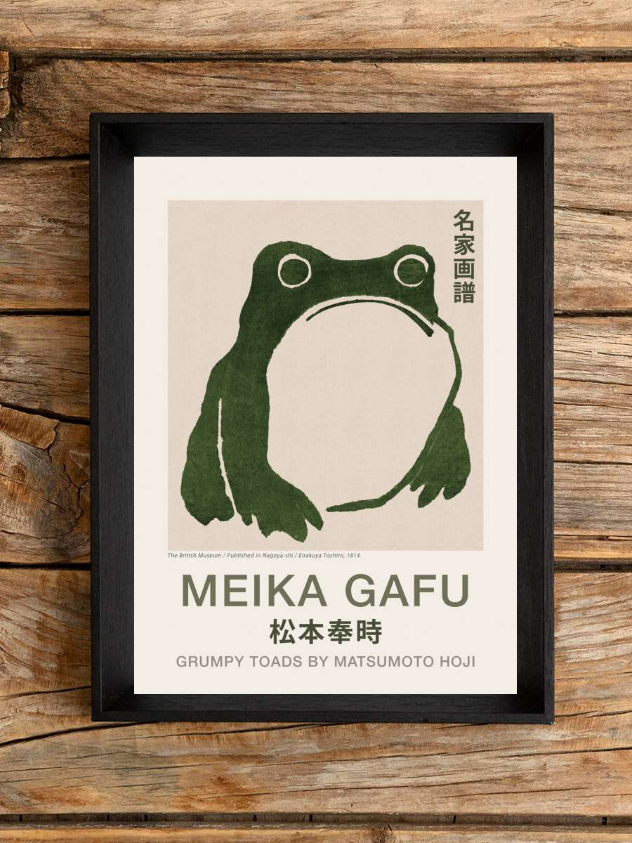 Japanese Grumpy Toad Sanatsal Modern Tablo Siyah Çerçeveli Poster Modern Duvar Tablo