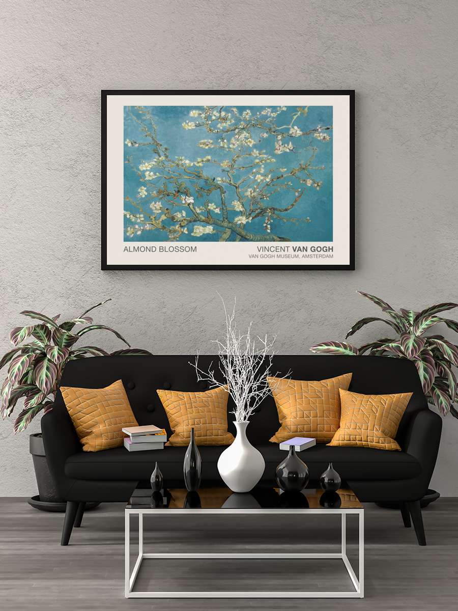 Almond Blossoms Sanatsal Modern Tablo Siyah Çerçeveli Poster Modern Duvar Tablo