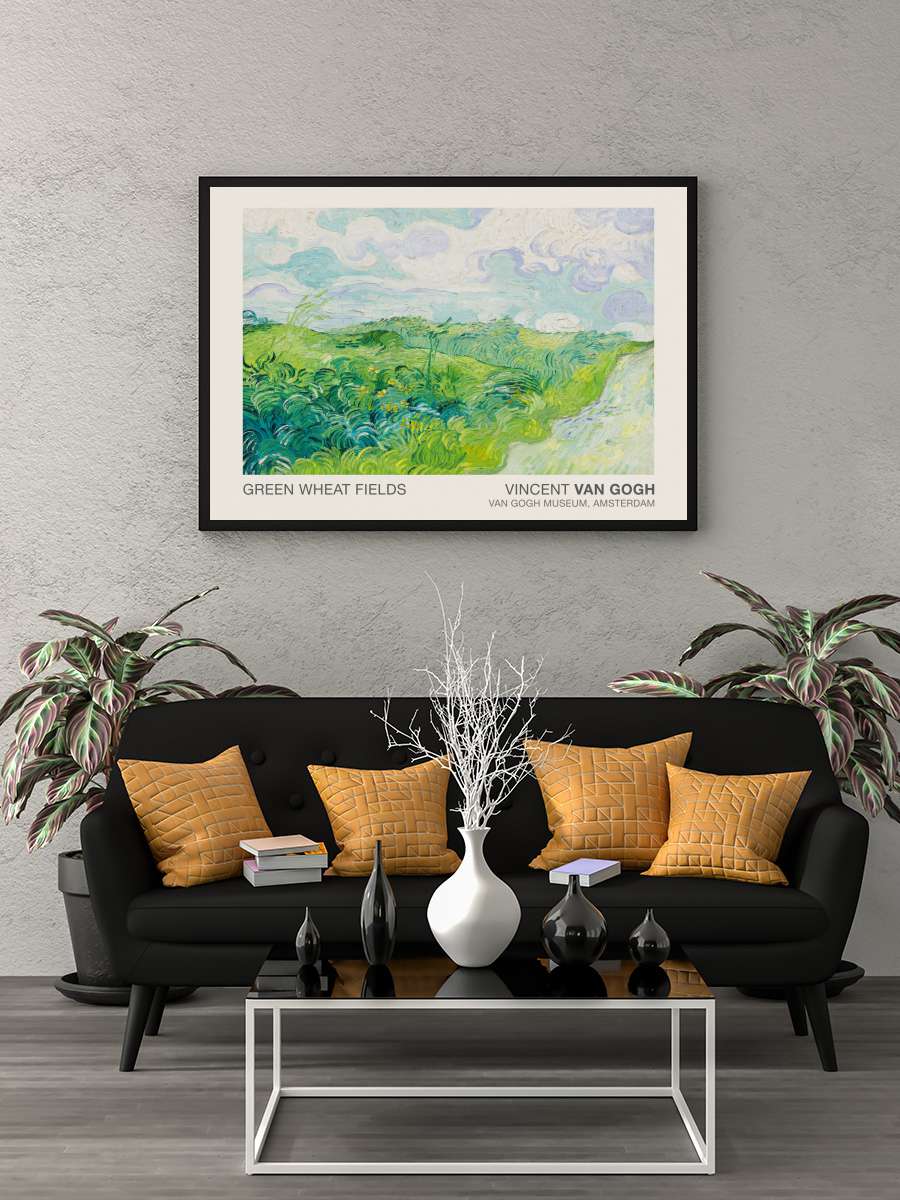 Green Wheat Fields (Museum… (Museum Vintage Lush Landscape) -… Sanatsal Modern Tablo Siyah Çerçeveli Poster Modern Duvar Tablo