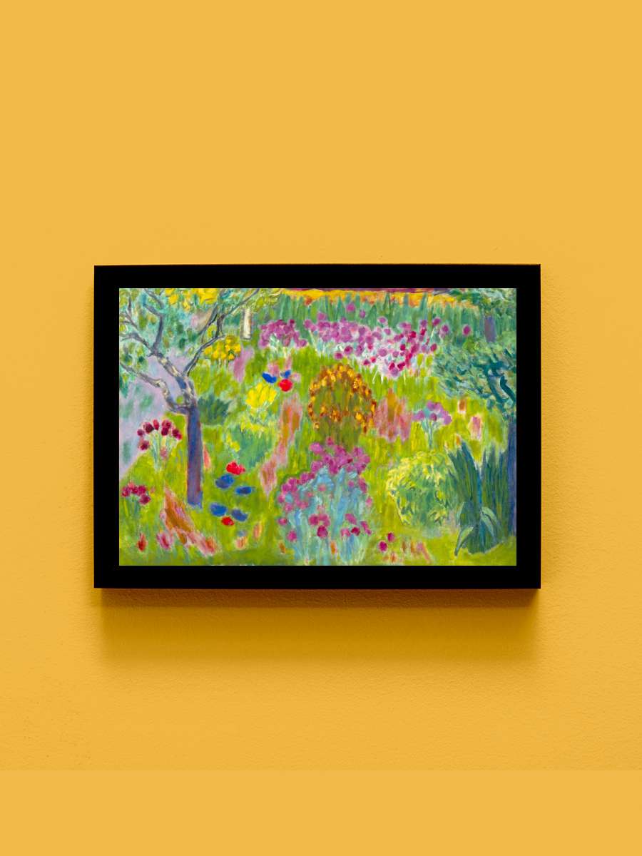 The Garden (Vintage Bright… Bright Vibrant Retro Square… Sanatsal Modern Tablo Siyah Çerçeveli Poster Modern Duvar Tablo