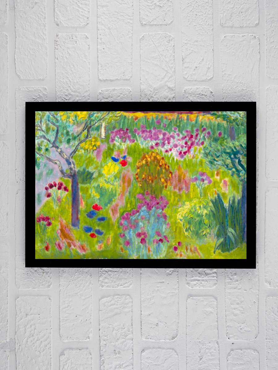 The Garden (Vintage Bright… Bright Vibrant Retro Square… Sanatsal Modern Tablo Siyah Çerçeveli Poster Modern Duvar Tablo