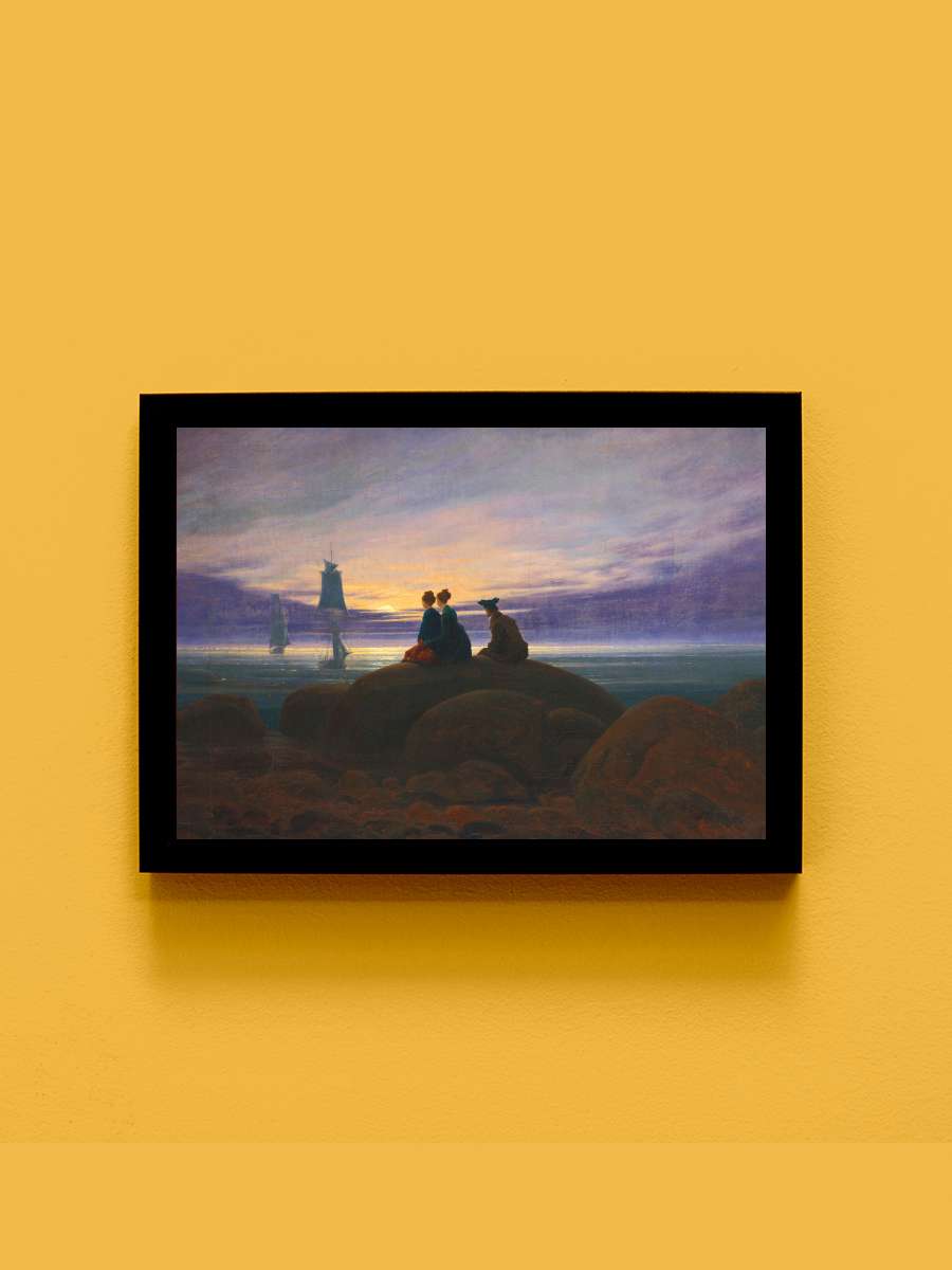 Moonrise over the Sea (Sunset /… / Moonlight Sunrise… Sanatsal Modern Tablo Siyah Çerçeveli Poster Modern Duvar Tablo