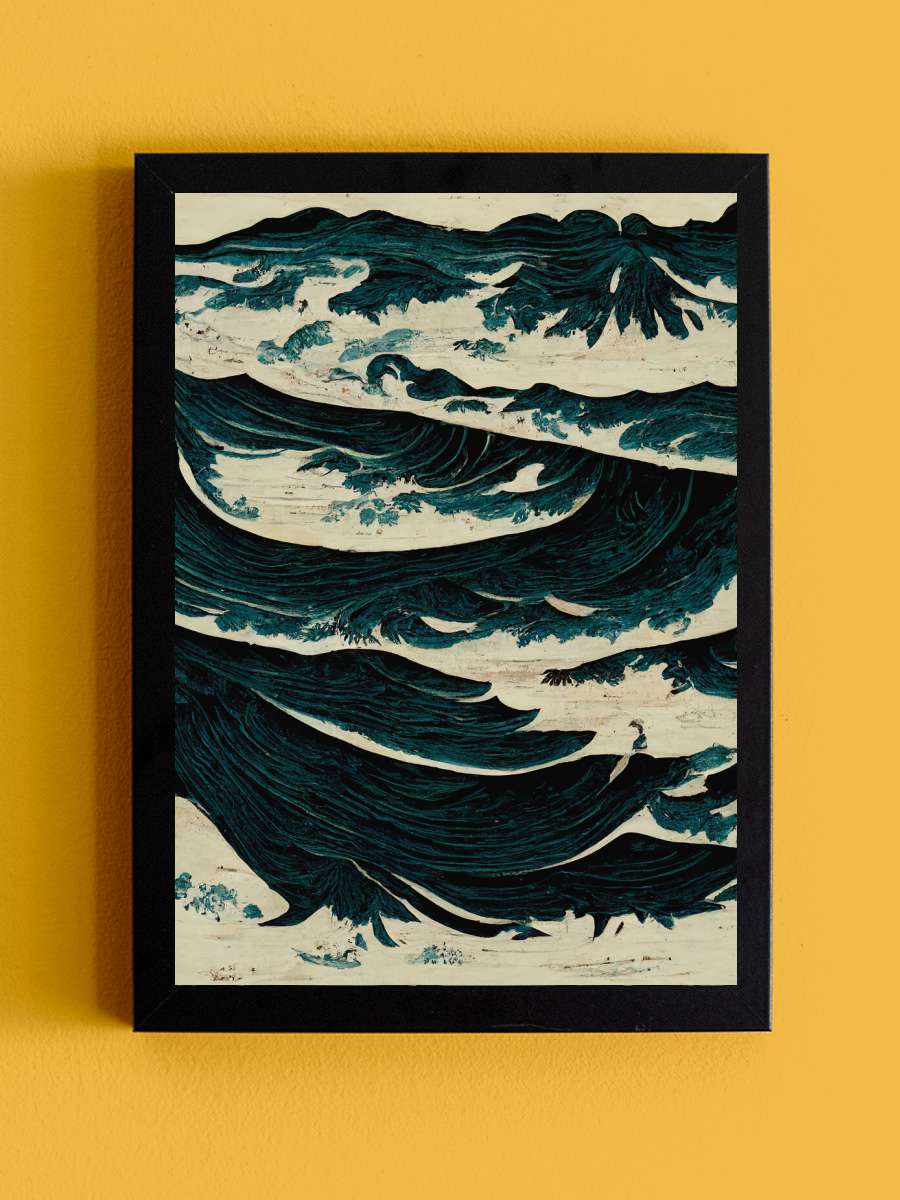 Wild Sea Sanatsal Modern Tablo Siyah Çerçeveli Poster Modern Duvar Tablo