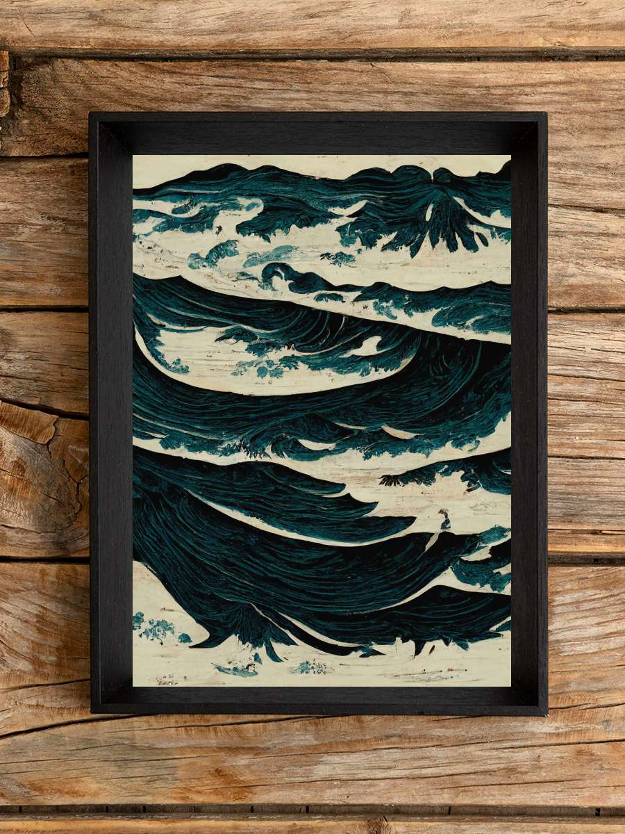 Wild Sea Sanatsal Modern Tablo Siyah Çerçeveli Poster Modern Duvar Tablo