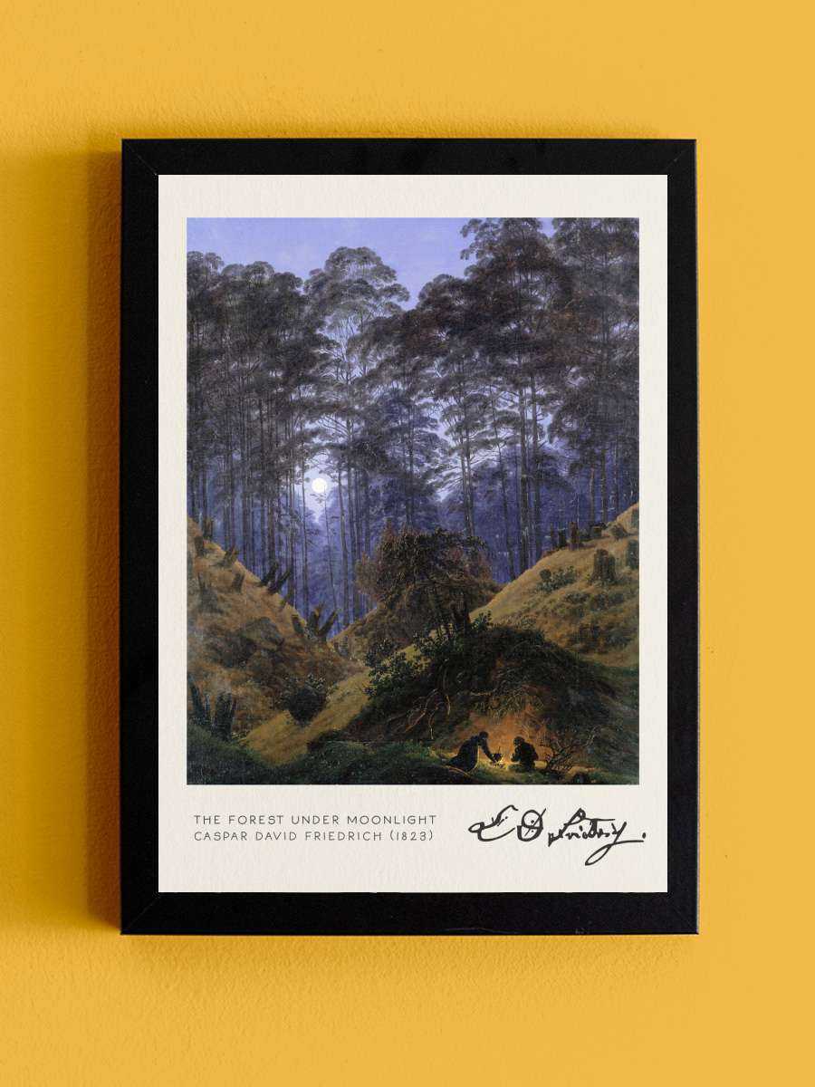 The Forest under Moonlight … (Vintage Fantasy Landscape)… Sanatsal Modern Tablo Siyah Çerçeveli Poster Modern Duvar Tablo