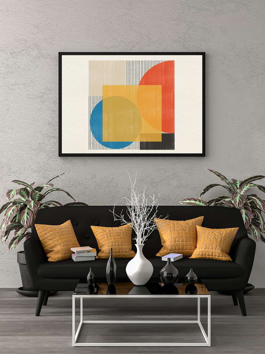 Midcentury Modern Object No2 Sanatsal Modern Tablo Siyah Çerçeveli Poster Modern Duvar Tablo