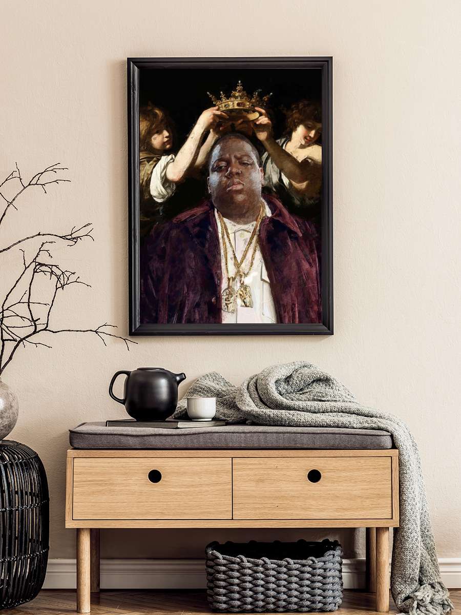 Biggie King Sanatsal Modern Tablo Siyah Çerçeveli Poster Modern Duvar Tablo