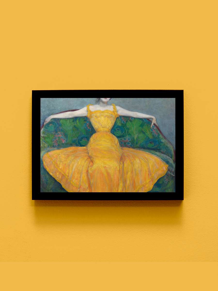 Woman in Golden Gown (Portrait… (Portrait of a Lady Yellow… Sanatsal Modern Tablo Siyah Çerçeveli Poster Modern Duvar Tablo