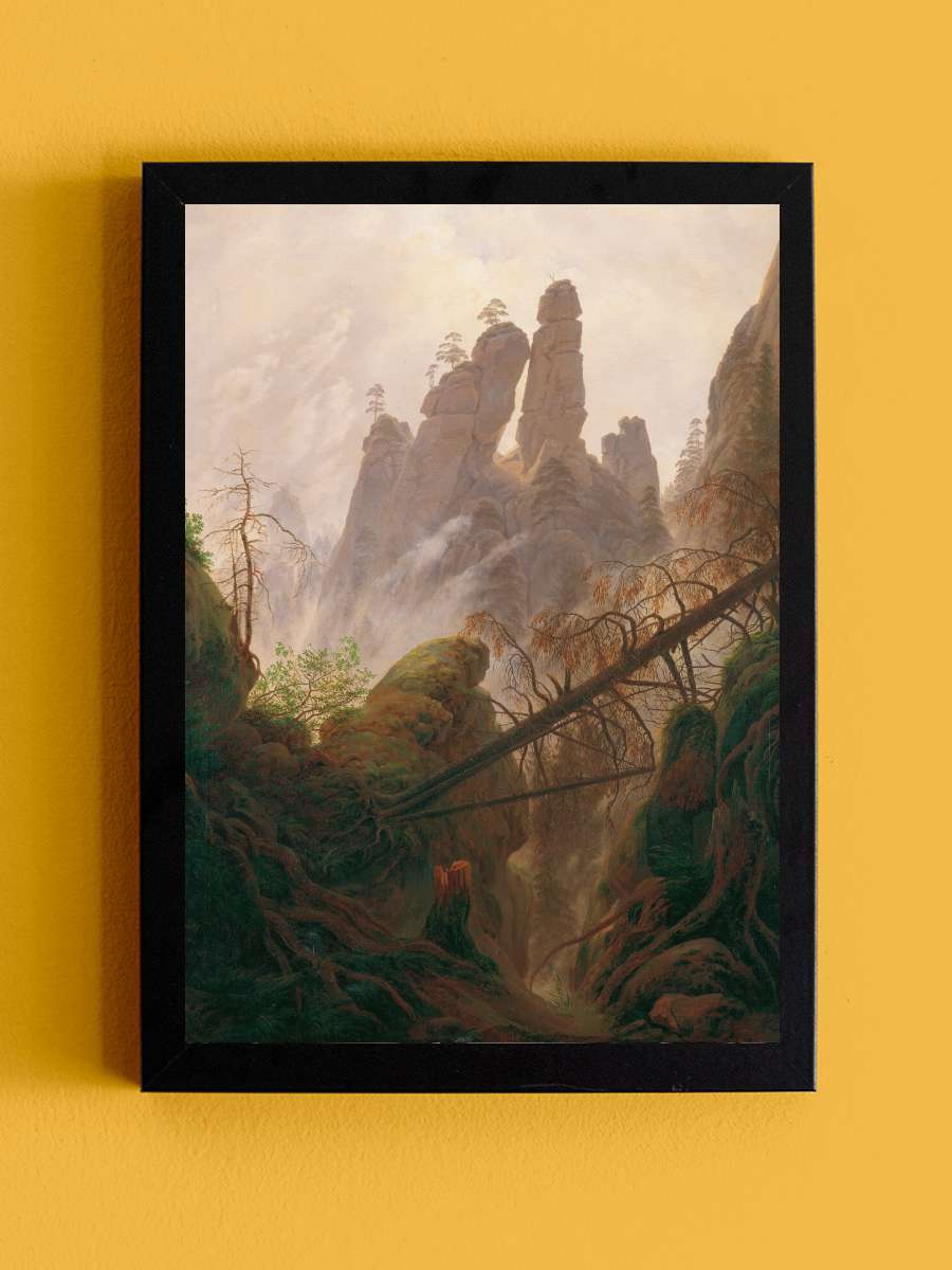 Rocky landscape in the Elbe… Elbe Sandstone Mountains … Sanatsal Modern Tablo Siyah Çerçeveli Poster Modern Duvar Tablo