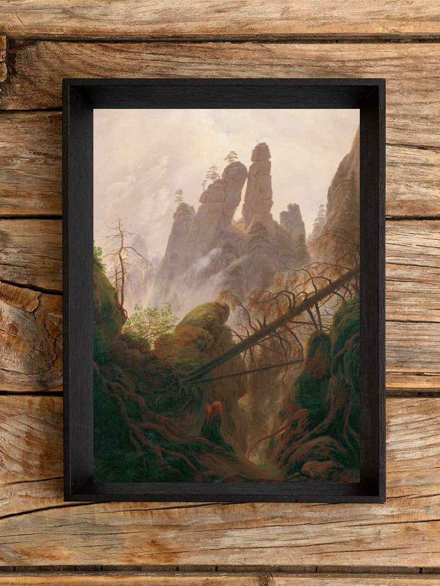 Rocky landscape in the Elbe… Elbe Sandstone Mountains … Sanatsal Modern Tablo Siyah Çerçeveli Poster Modern Duvar Tablo