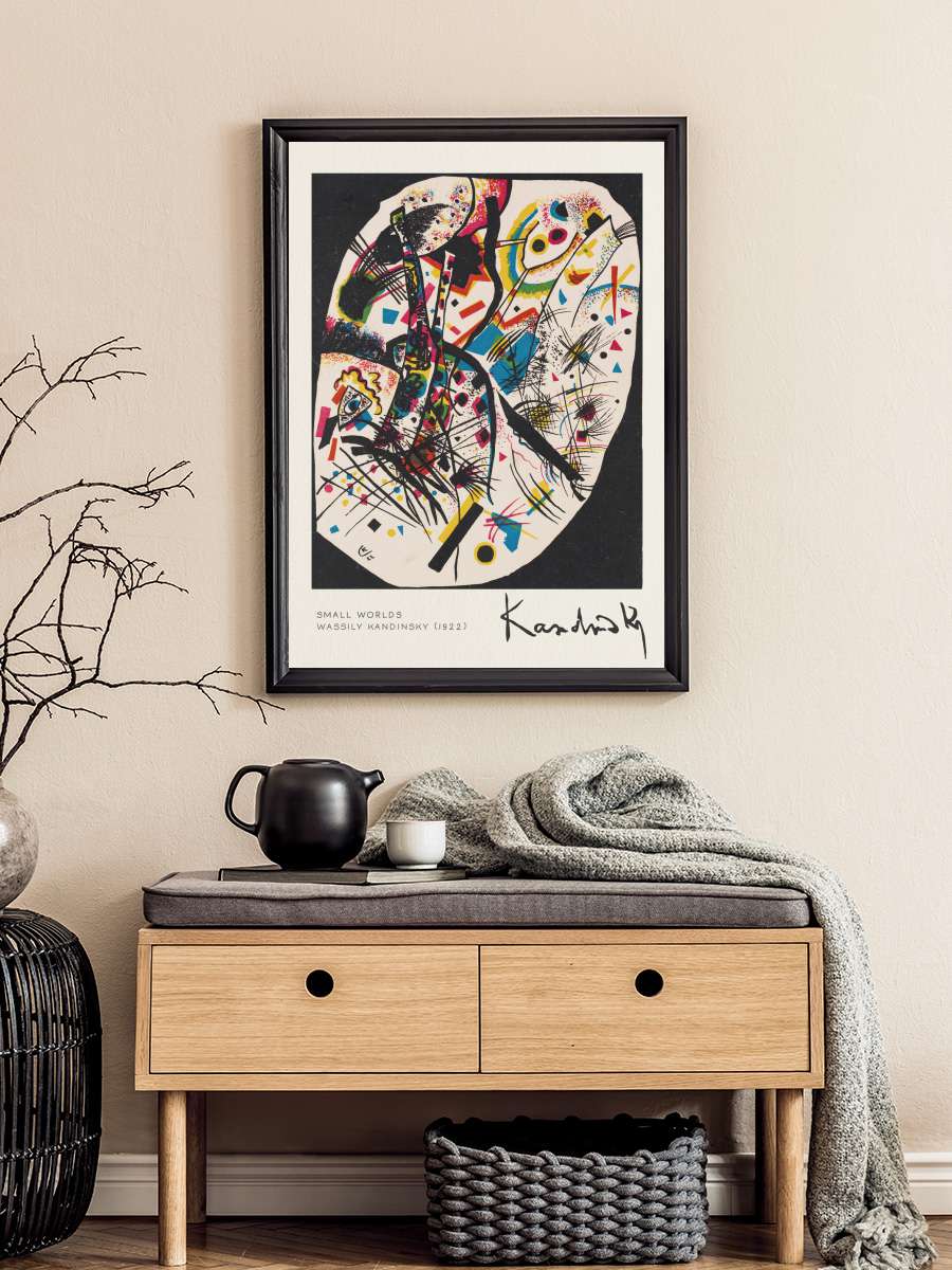 Small Worlds - Wassily Kandinsky Sanatsal Modern Tablo Siyah Çerçeveli Poster Modern Duvar Tablo