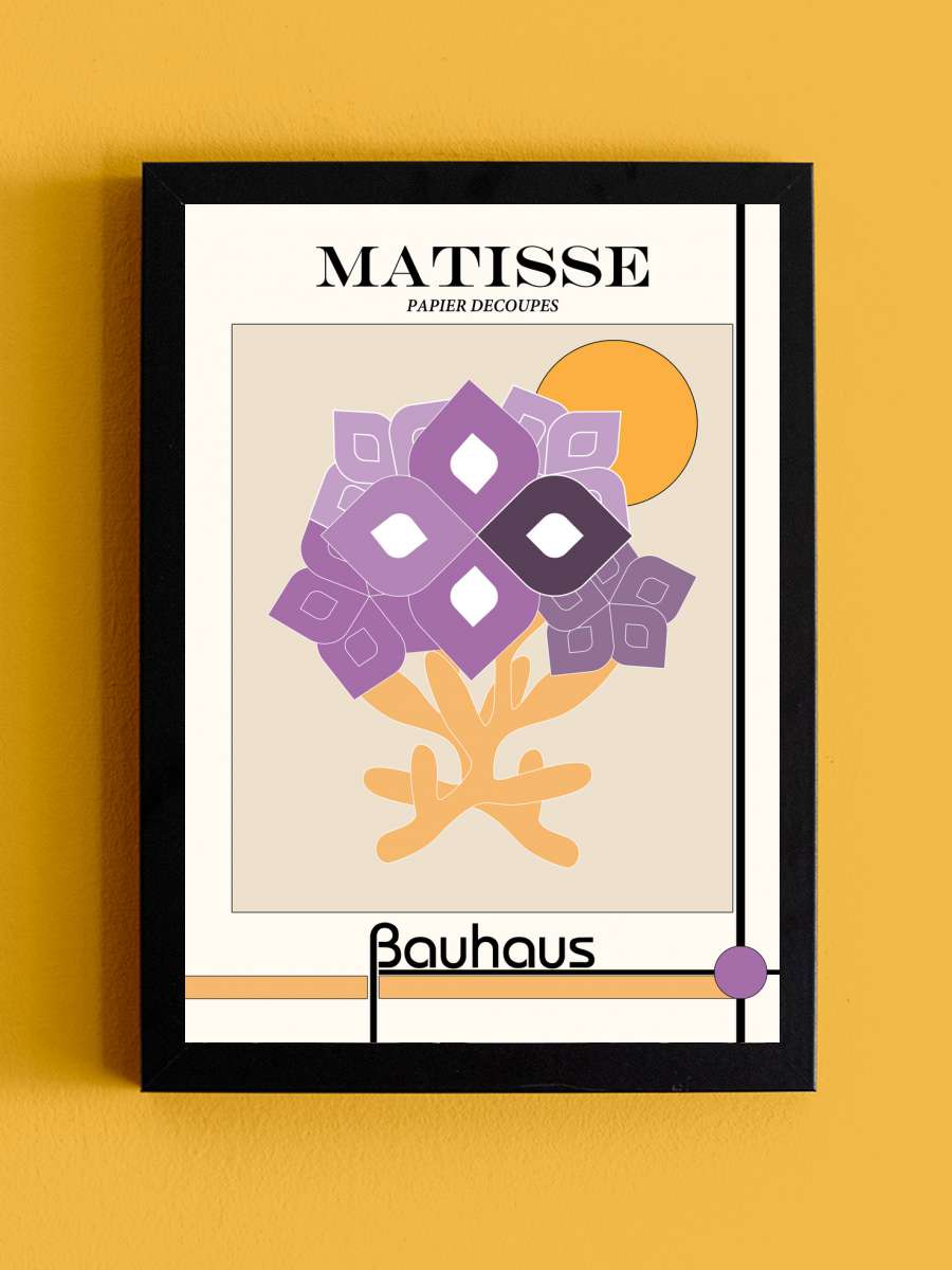 Matisse Flowers with Bauhaus… Bauhaus shapes Sanatsal Modern Tablo Siyah Çerçeveli Poster Modern Duvar Tablo