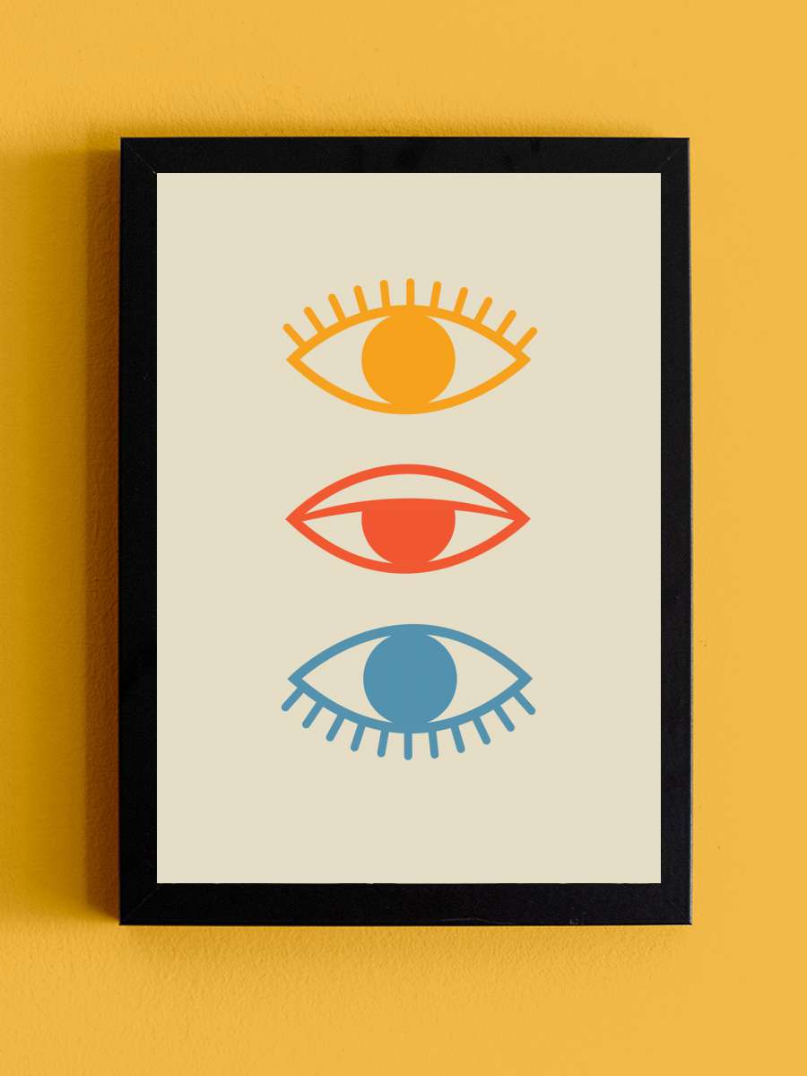 Bauhaus Eyes Sanatsal Modern Tablo Siyah Çerçeveli Poster Modern Duvar Tablo