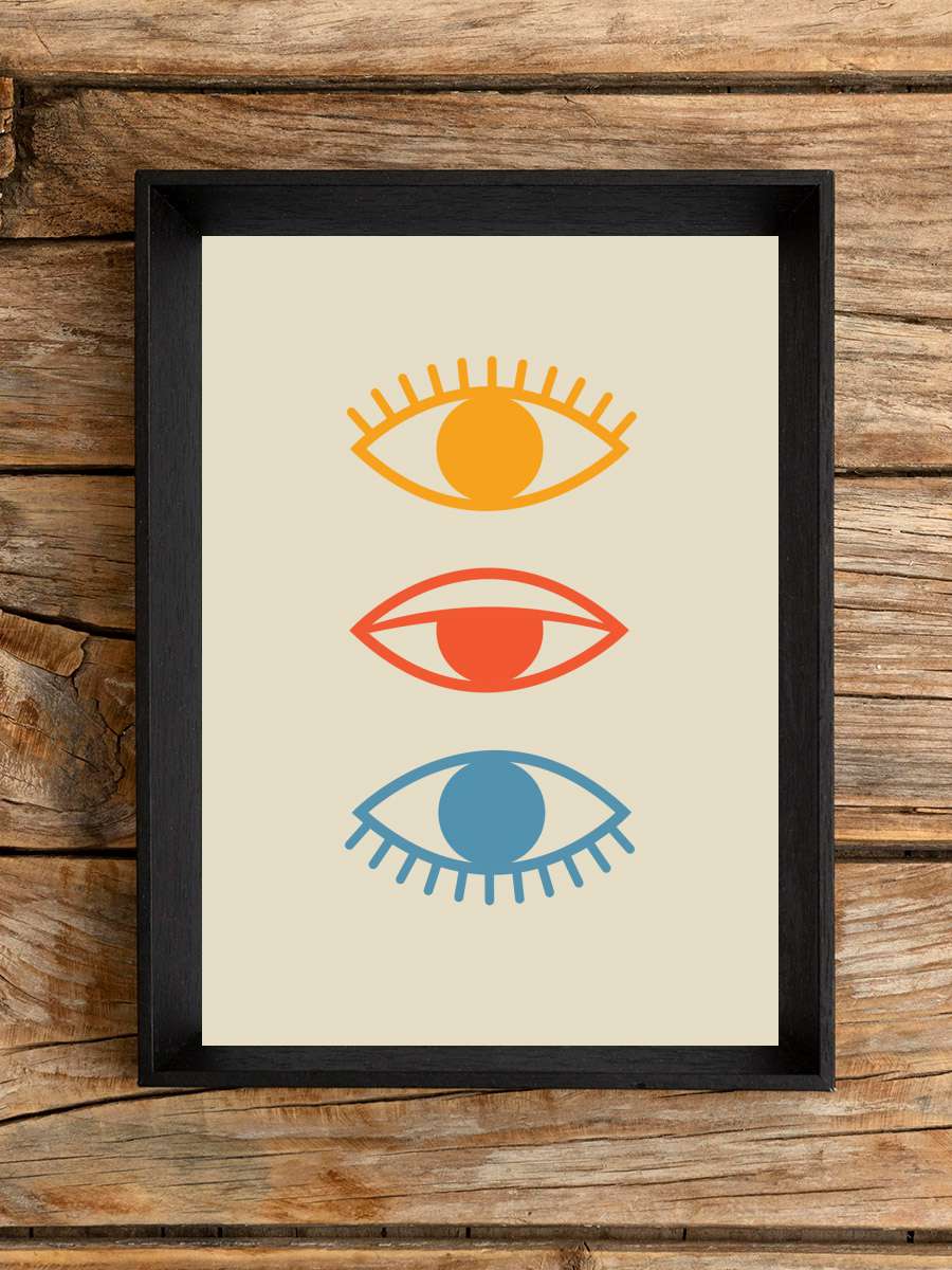 Bauhaus Eyes Sanatsal Modern Tablo Siyah Çerçeveli Poster Modern Duvar Tablo