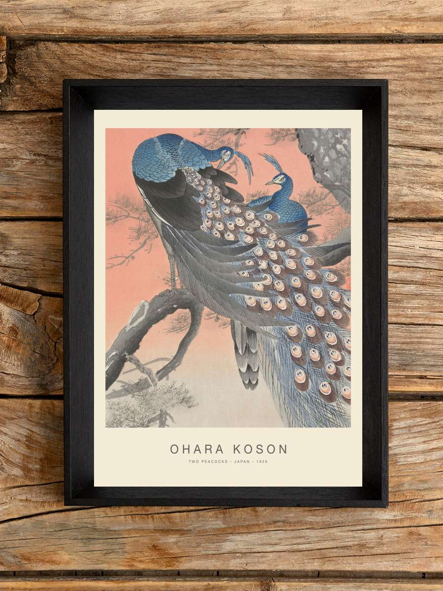 Two Peacocks (Special Edition) … - Ohara Koson copy Sanatsal Modern Tablo Siyah Çerçeveli Poster Modern Duvar Tablo